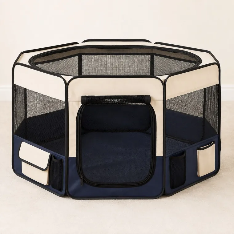 Folding fabric playpen